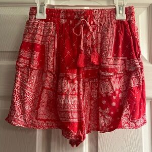 Red Bandanna Shorts Size S